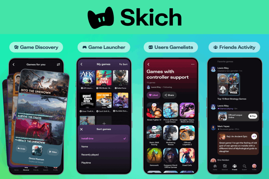 skich logo and store images