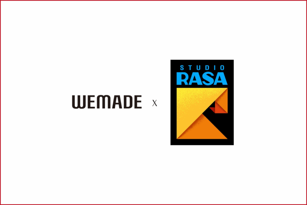 wemade logo on the left, studio rasa logo on the right