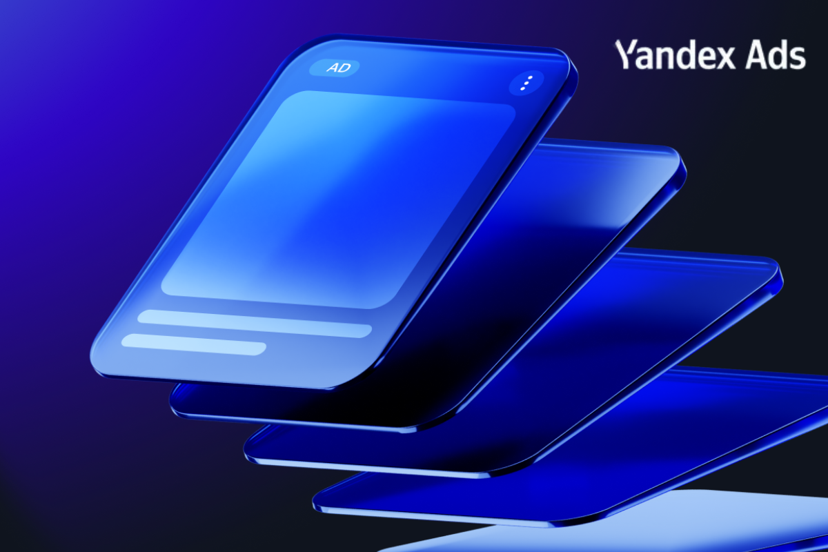 sağ üstte yandex ads logosu, generic bir telefon ilistürasyonu