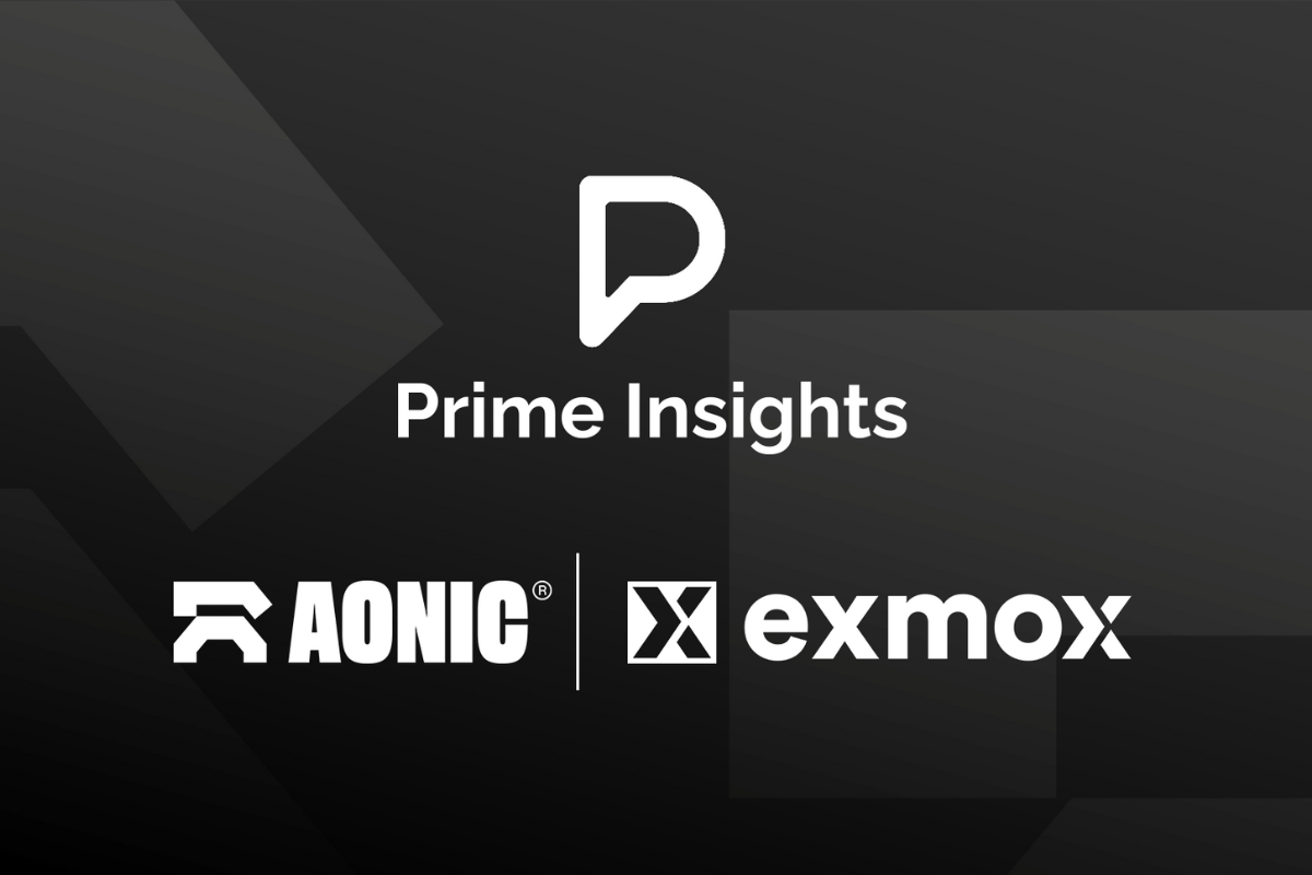 prime inisights logo on center, below that aonic and exmox logos
