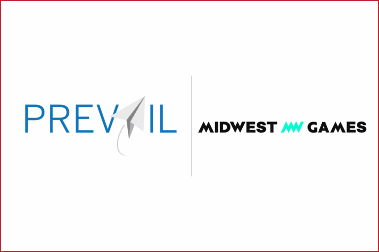 prevail capital logo on the left, midwest games logo on the right
