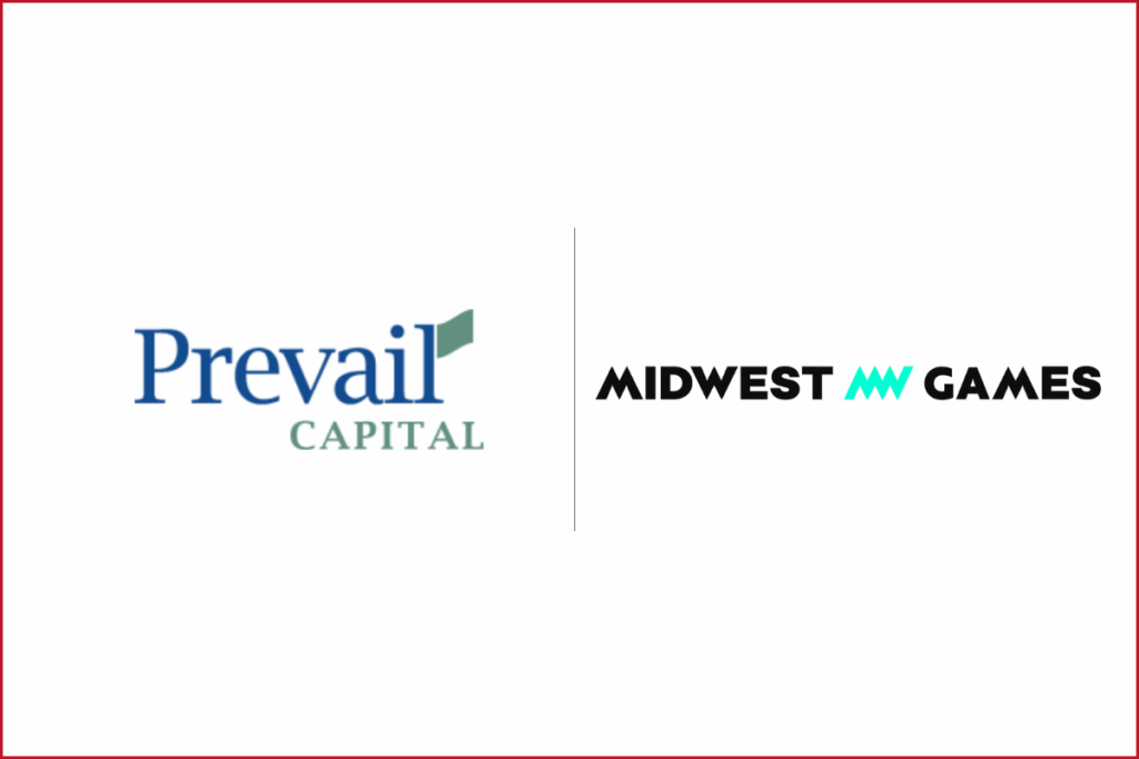 preval capital logo on the left, midwest games logo on the right