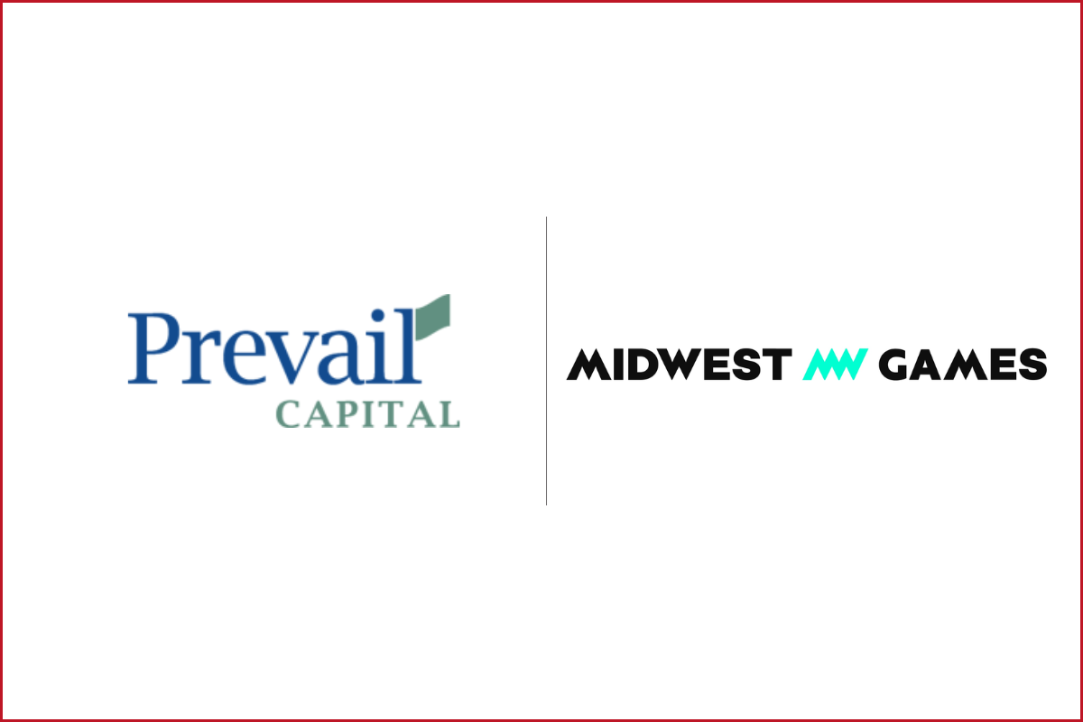 preval capital logo on the left, midwest games logo on the right