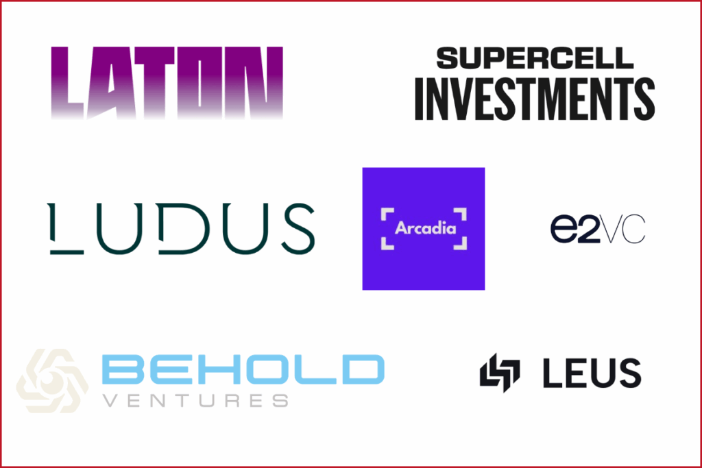 Investor logos attending Mobidictum Conference 2025: Laton Ventures, Ludus Ventures, e2vc, Behold Ventures, Leus, Arcadia Gaming Partners, Supercell Investments