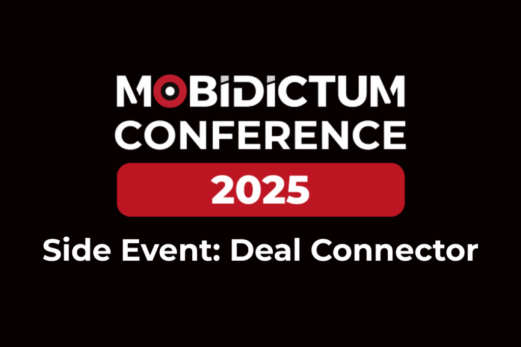 mobidictum conference 2025 logo, below that the text reads: Side Sevent: Deal Connector