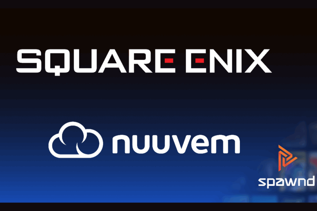 logos of square enix, nuuvem and spawnd