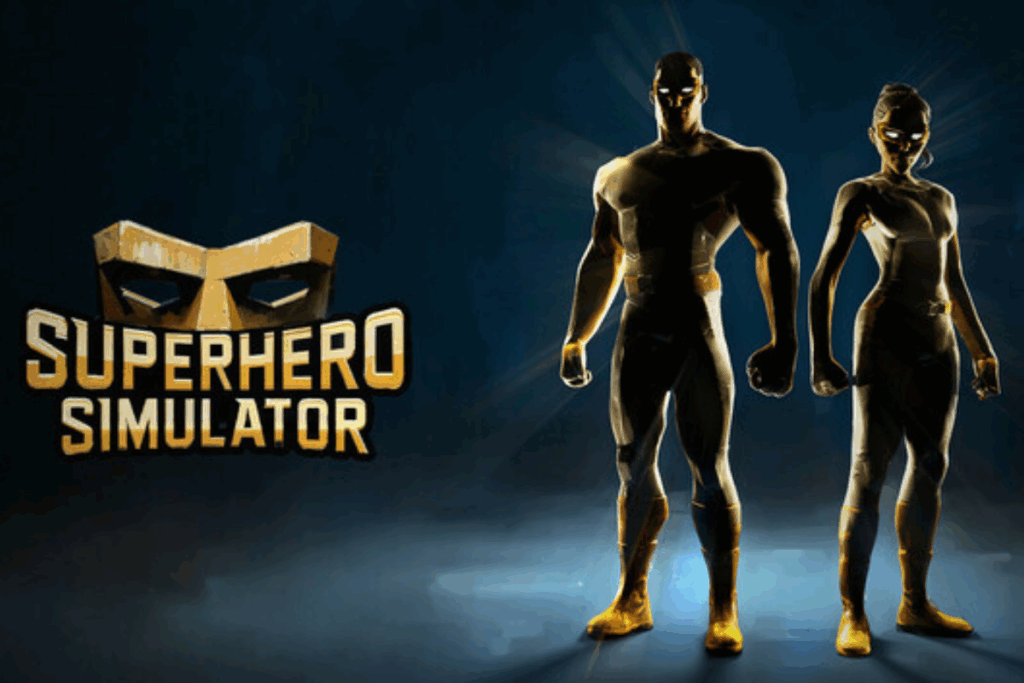 bu ay çıkacak yerli oyunlar arasında yer alan superhero simulator oyun görselinde pelerinli bir erkek bir de kadın karakter yer alıyor