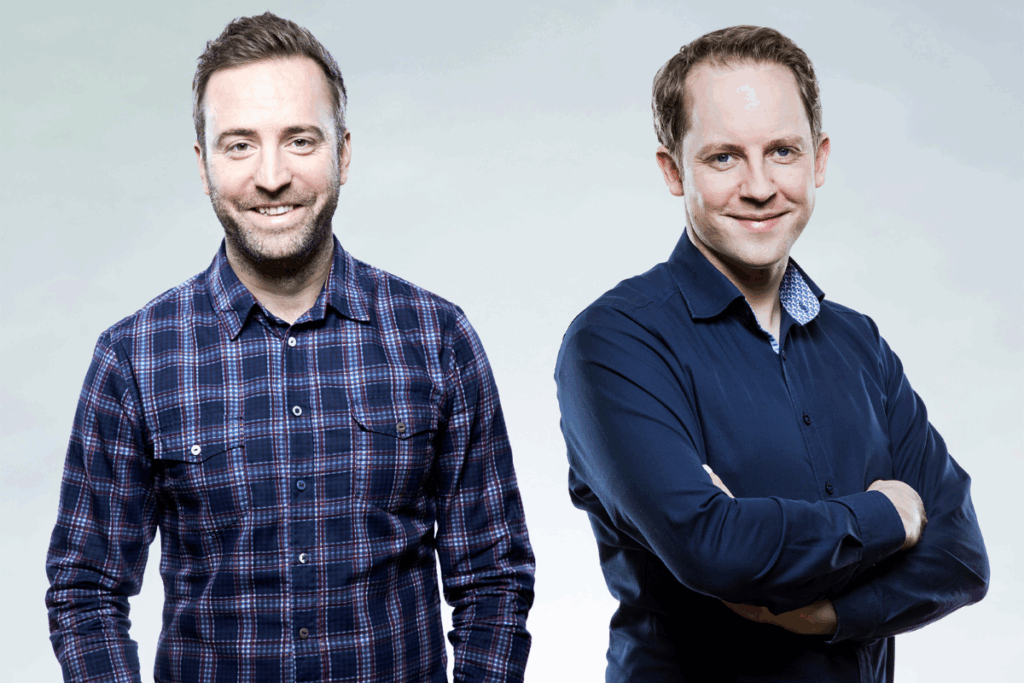 InnoGames new CEO Christian Reshoeft on the left and former CEO Hendrik Klindworth on the right