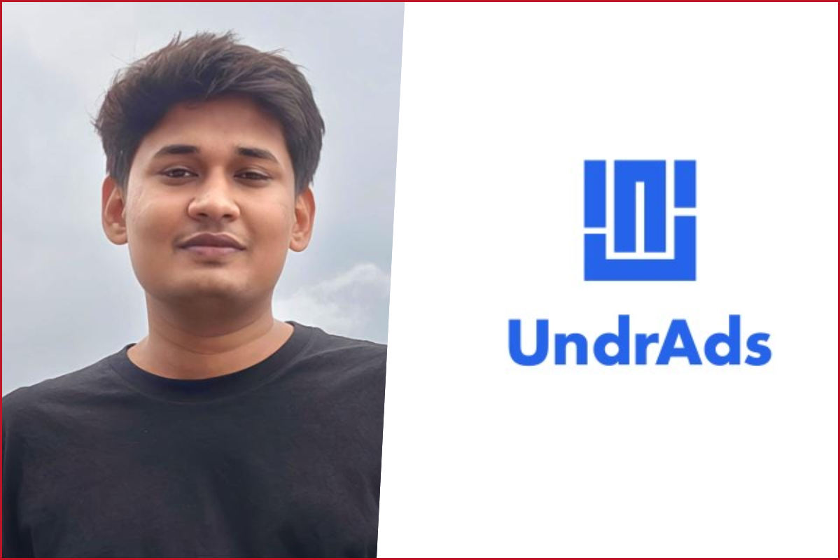 Lakshya Ankit photo on the left, UndrAds logo on the right