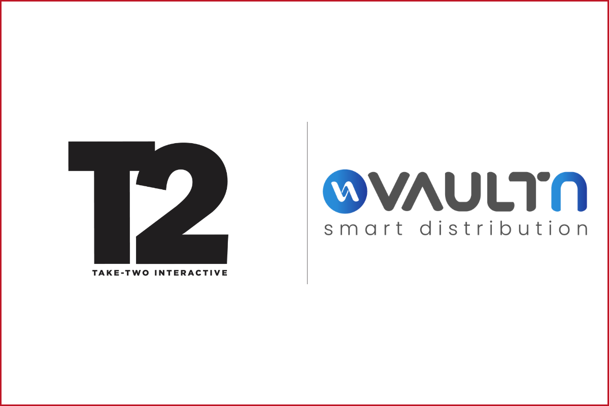 Take-Two Interactive logo on the left, VaultN logo on the right