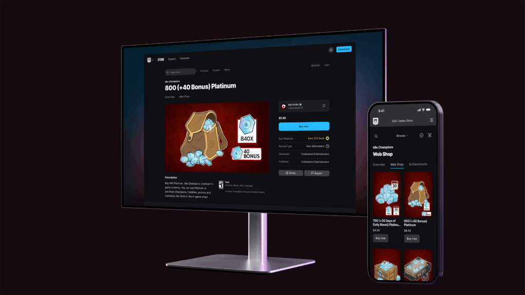 Epic Games Web Shop
