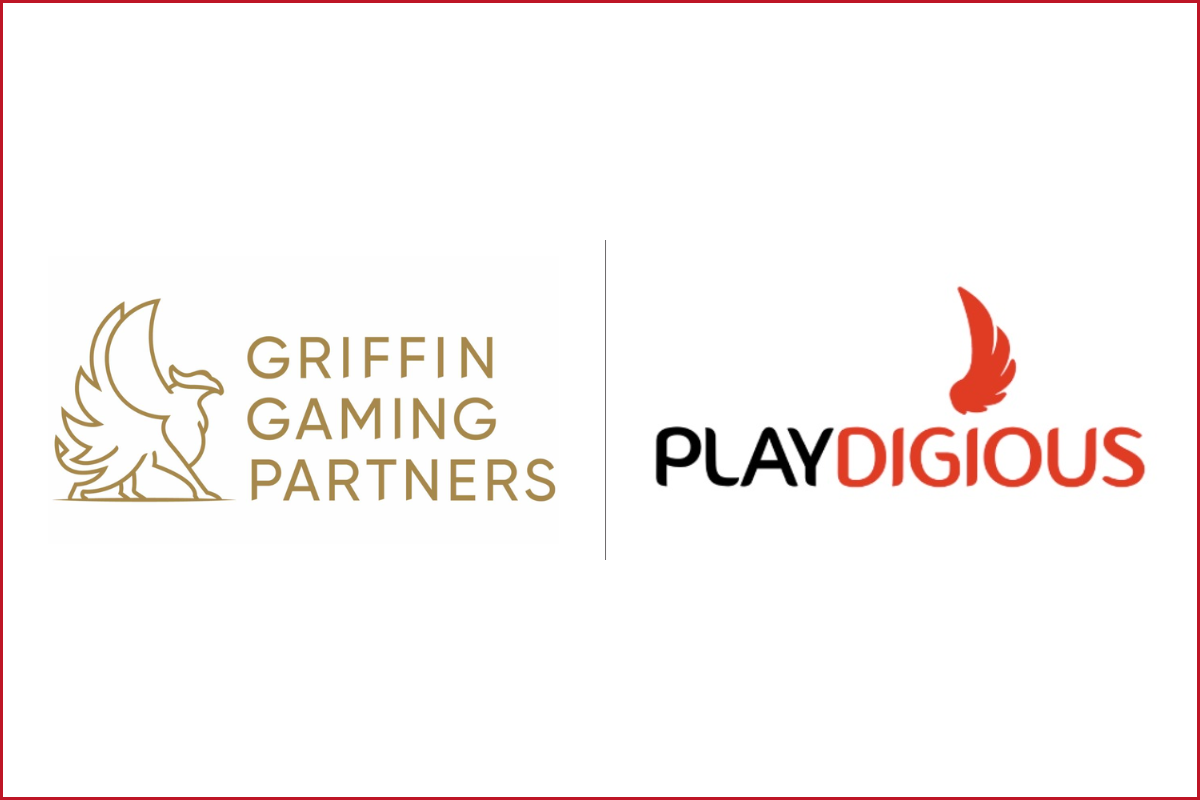 griffin gaming partners logo on the left, Playdigious logo on the right