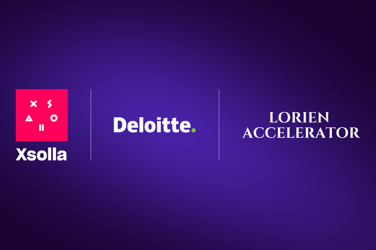 en solda xsollo logosu, yanında deloitte logosu ve en sağda lorien accelerator logusu
