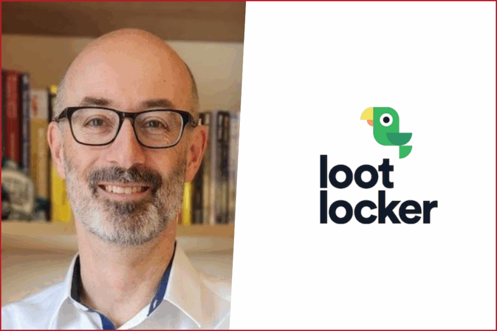 LootLocker logo on the right, Jonathan Lander photo on the left