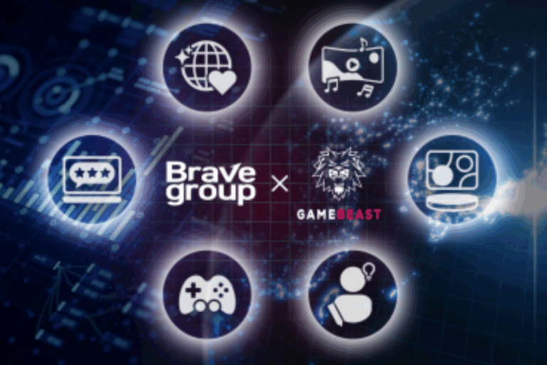 gamebeast and brave group logos