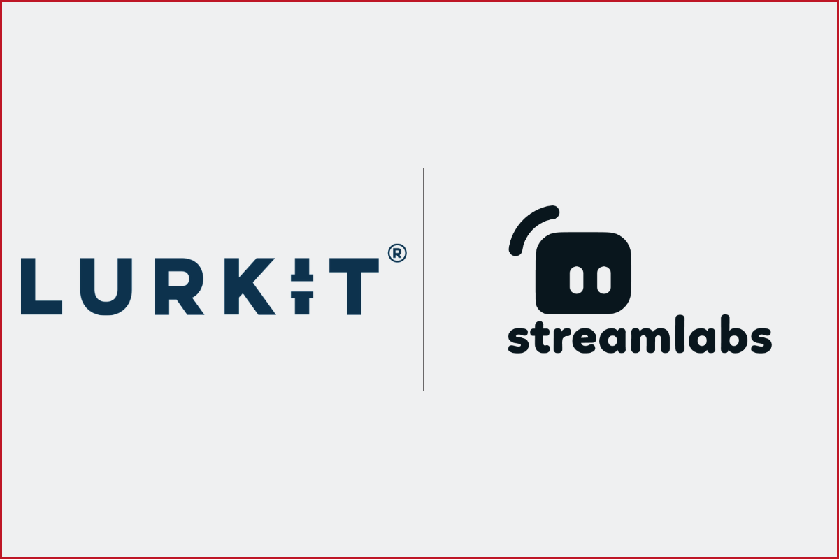 lurkit logo on the left, steramlabs logo on the right