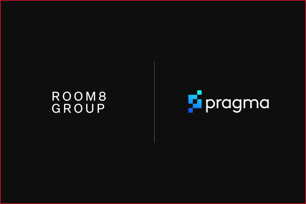 room 8 group logo on the left and pragma logo on the right