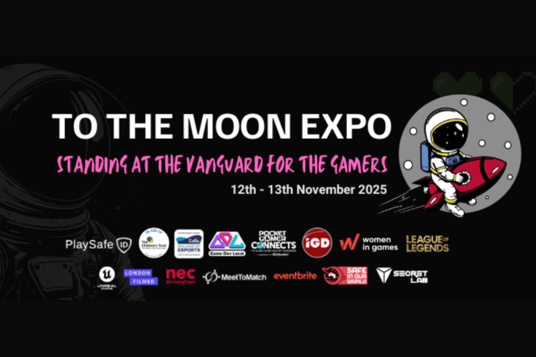 To The Moon Expo banner with sponors and company logo