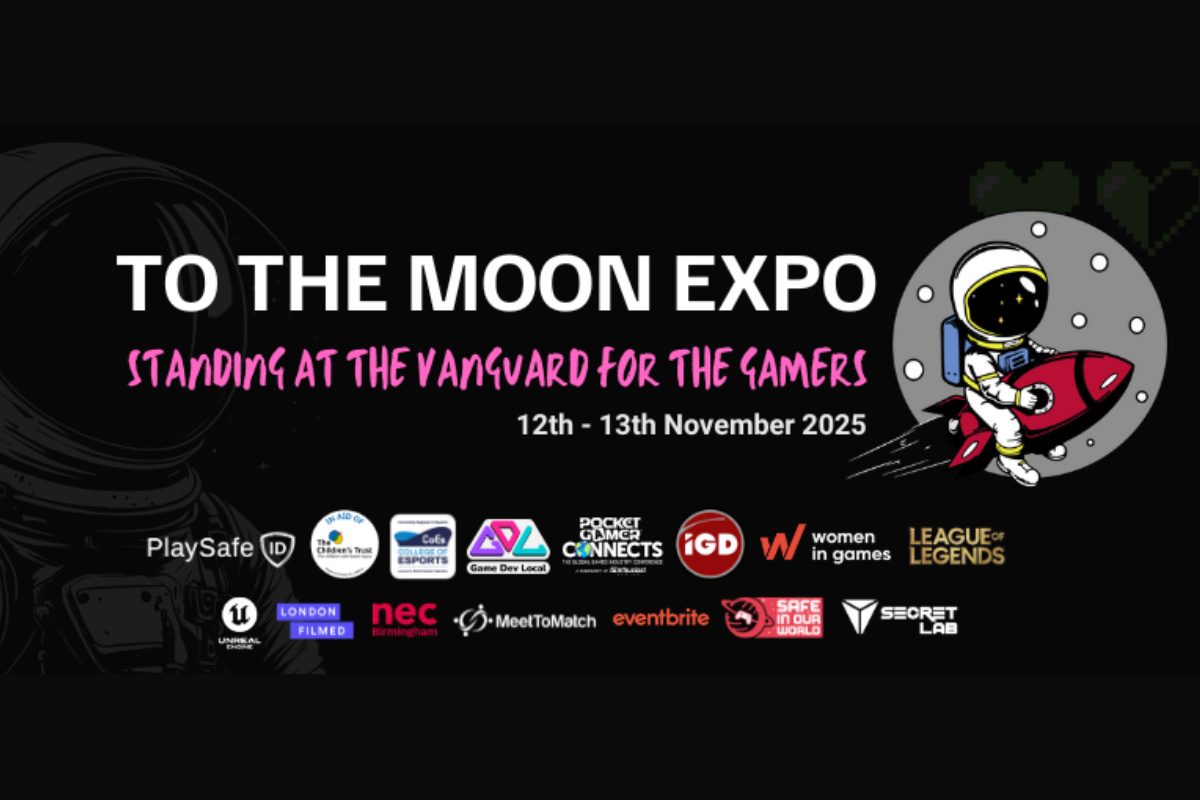 To The Moon Expo banner with sponors and company logo