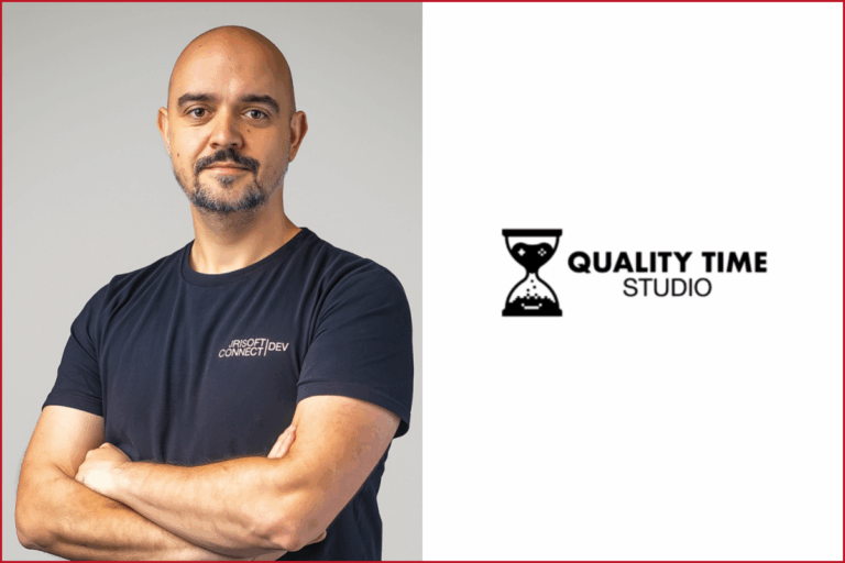 Johannes Thimme photo on the left, Quality Time Studio logo on the right