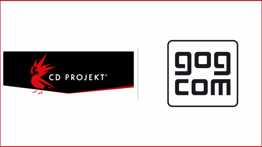cd projekt logo on the left, gog.com logo on the right