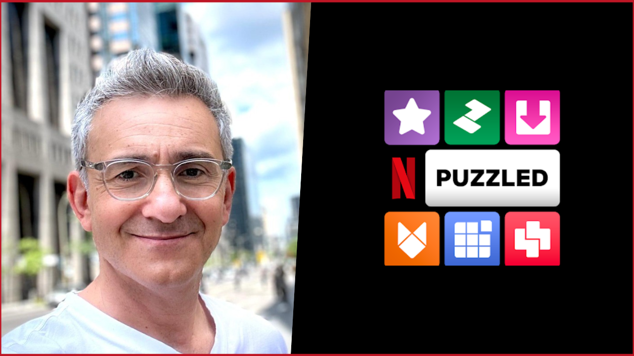 netflix puzzled game logo on the right alain tascan photo on the left