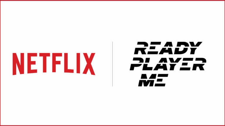 netflix logo on the left, ready player me logo on the right