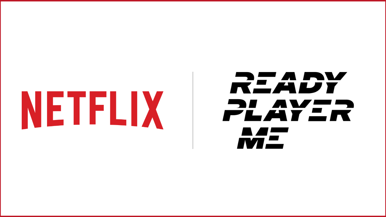 netflix logo on the left, ready player me logo on the right