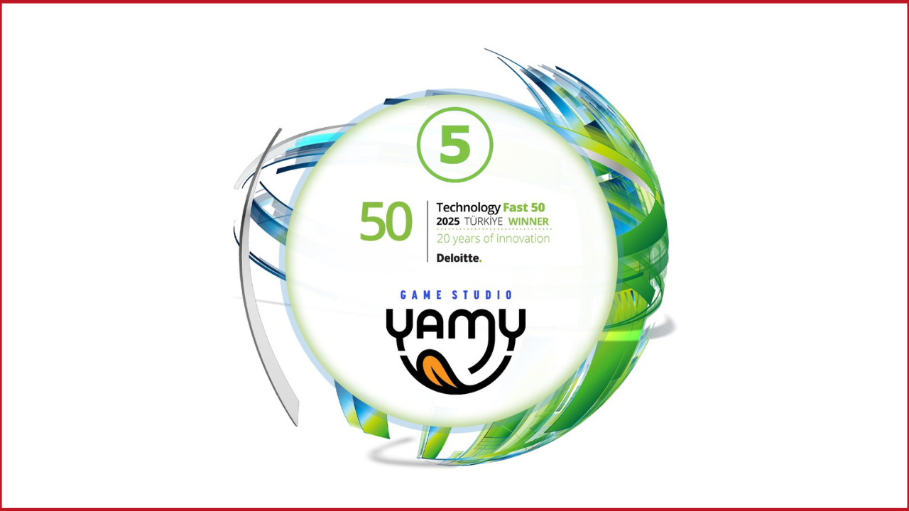 Deloitte Teknoloji Fast 50 logosu ve 5. sırada gelen Yamy Studios logosu