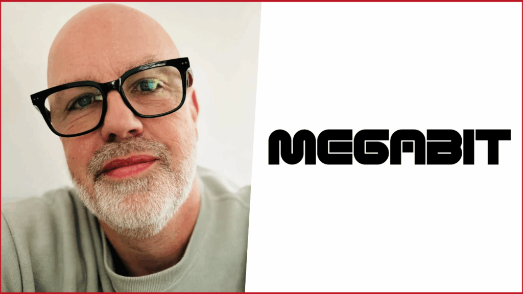 Jonathan Hales ' photo on the left, megabit logo on the right