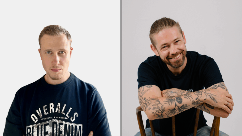 Anton Slashev photo on the left, Michael Khripin photo on the right for Balancy's webinar