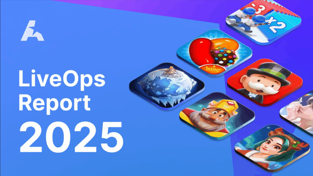 AppMagic LiveOps 2025 Cover art showcases famous game icons on the right side and on the left side there is the AppMagic icon, and below it it says LiveOps Report 2025