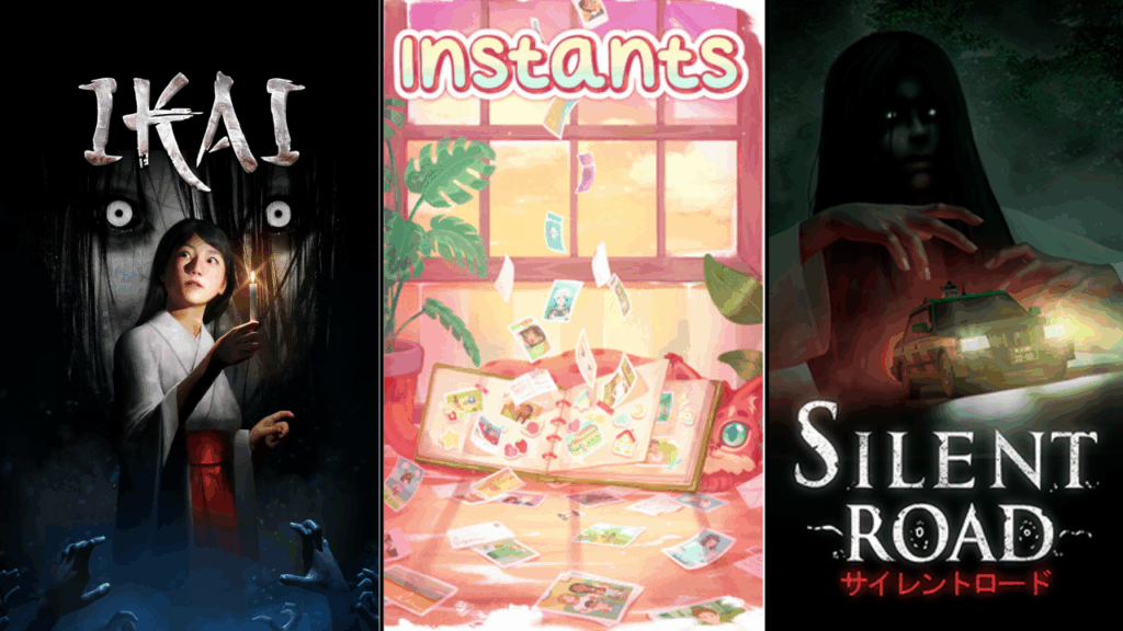 Endflame's game cover arts from left to right: Ikai, Instants and Silent Road