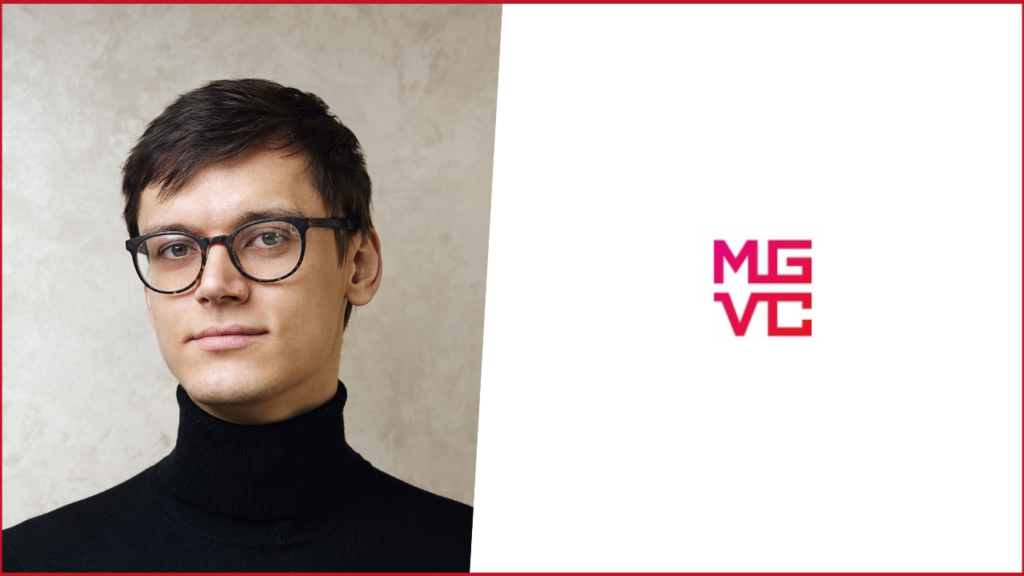 Nikita Matsokin photo on the left, Fable Town publisher My.Games logo on the right