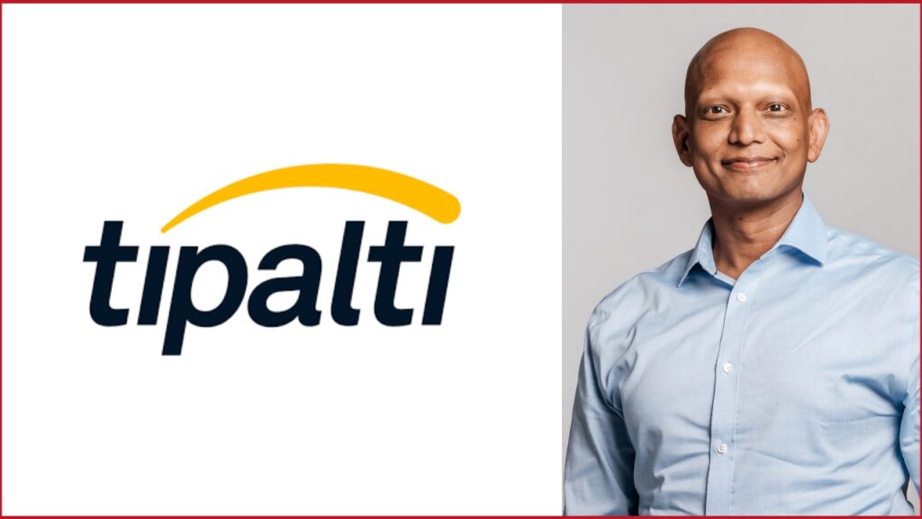 Manish-Vrishaketu photo on the right, tipalti logo on the left