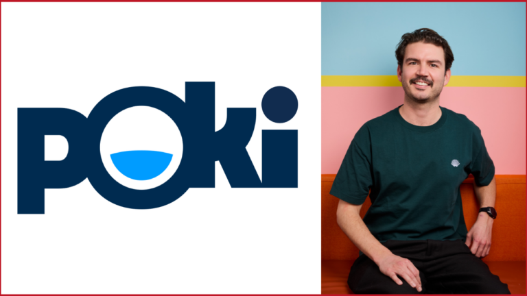 poki logo on the left, michiel van amerongen on the right