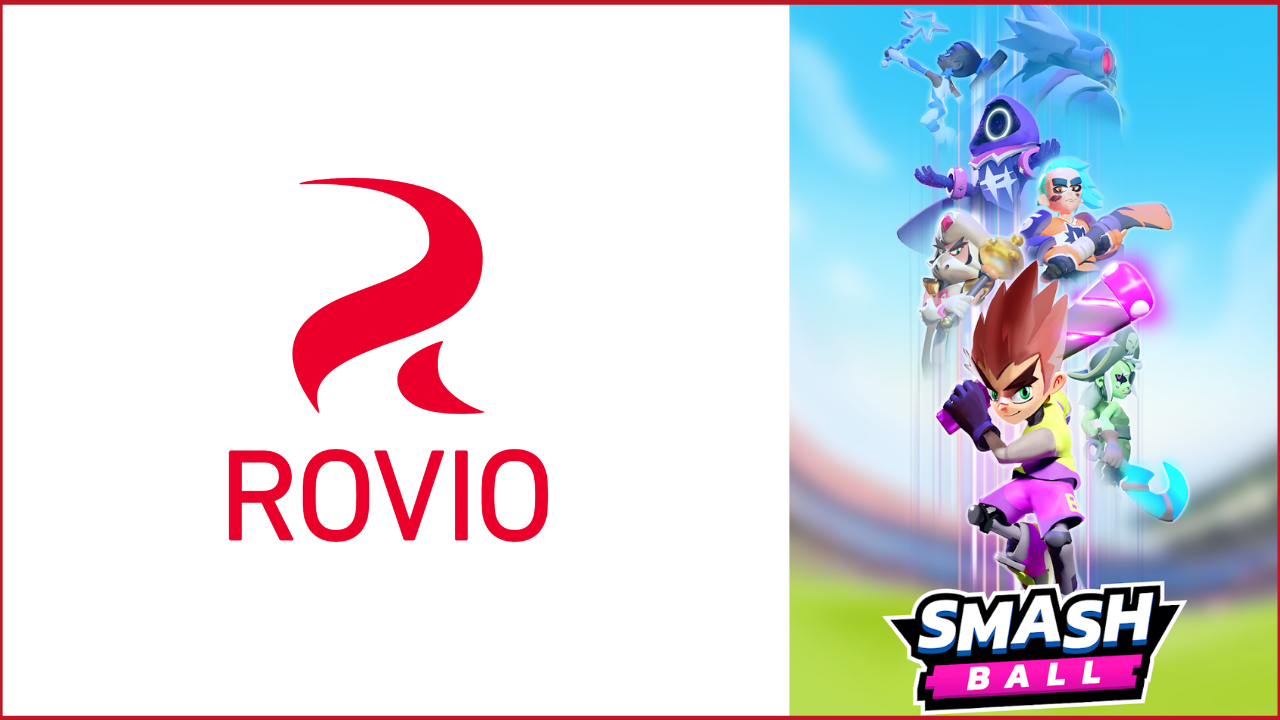 Rovio logo on the left, Smash Ball game cover art on the right