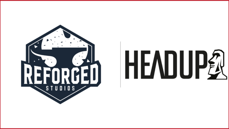 Reforged Studios logo on the left, Headup studio logo on the right