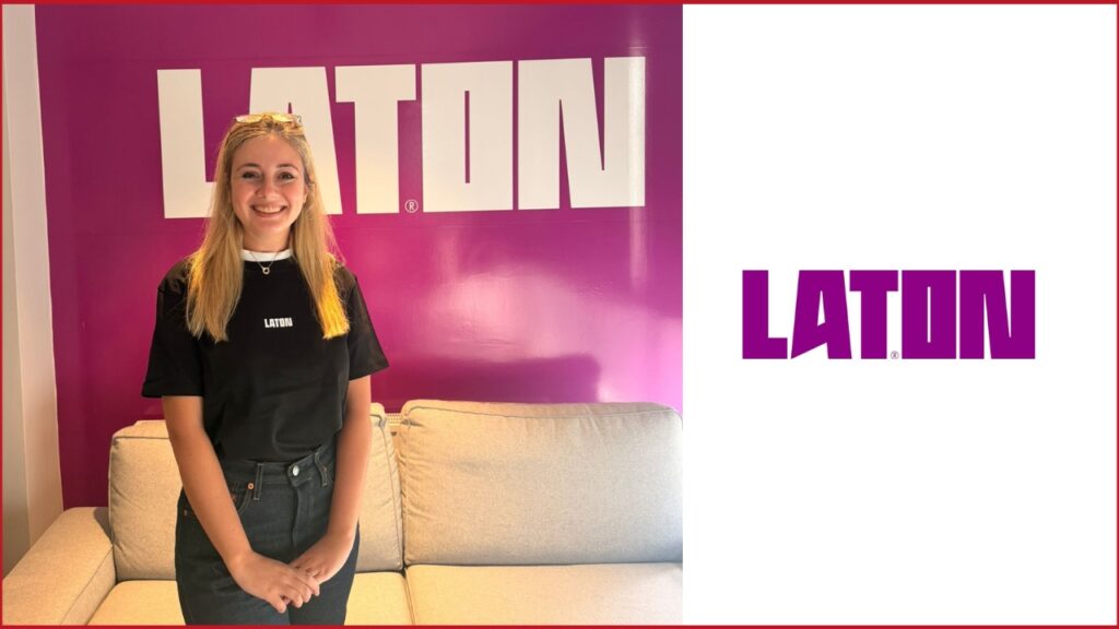 Laton Ventures logo on the right, Sinem Zeynep Anıl photo on the left