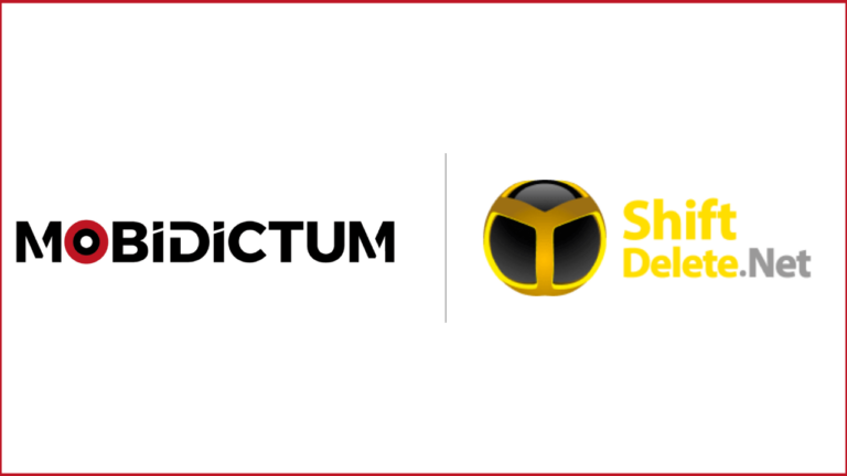 Solda Mobidictum logosu, sağda ShiftDelete logosu