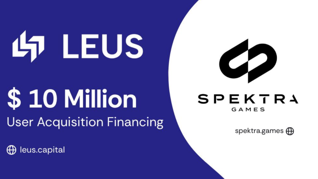 Leus logo on the left, Spektra Games logo on the right