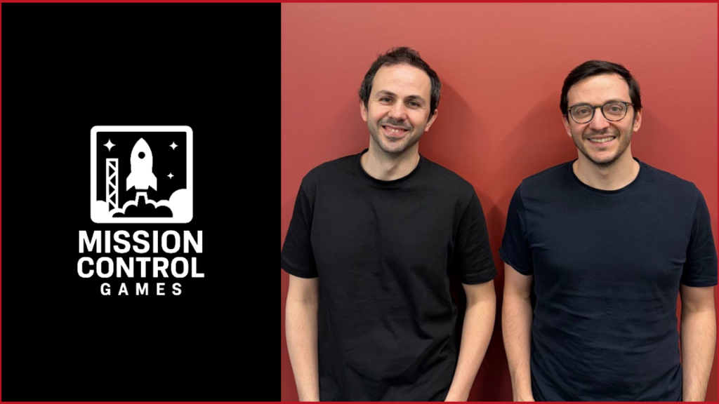 Mission Control Games logo on the left, CEO Kıvanç Okutur and CTO Murat Gürel photo on the right