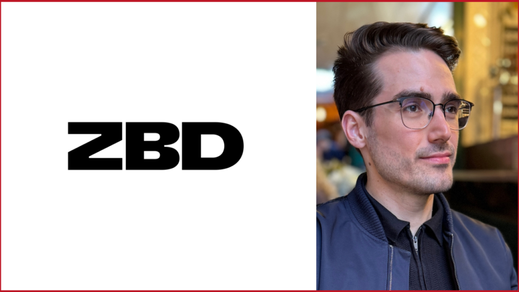 ZBD logo on the left, Igor Melniks photo on the right