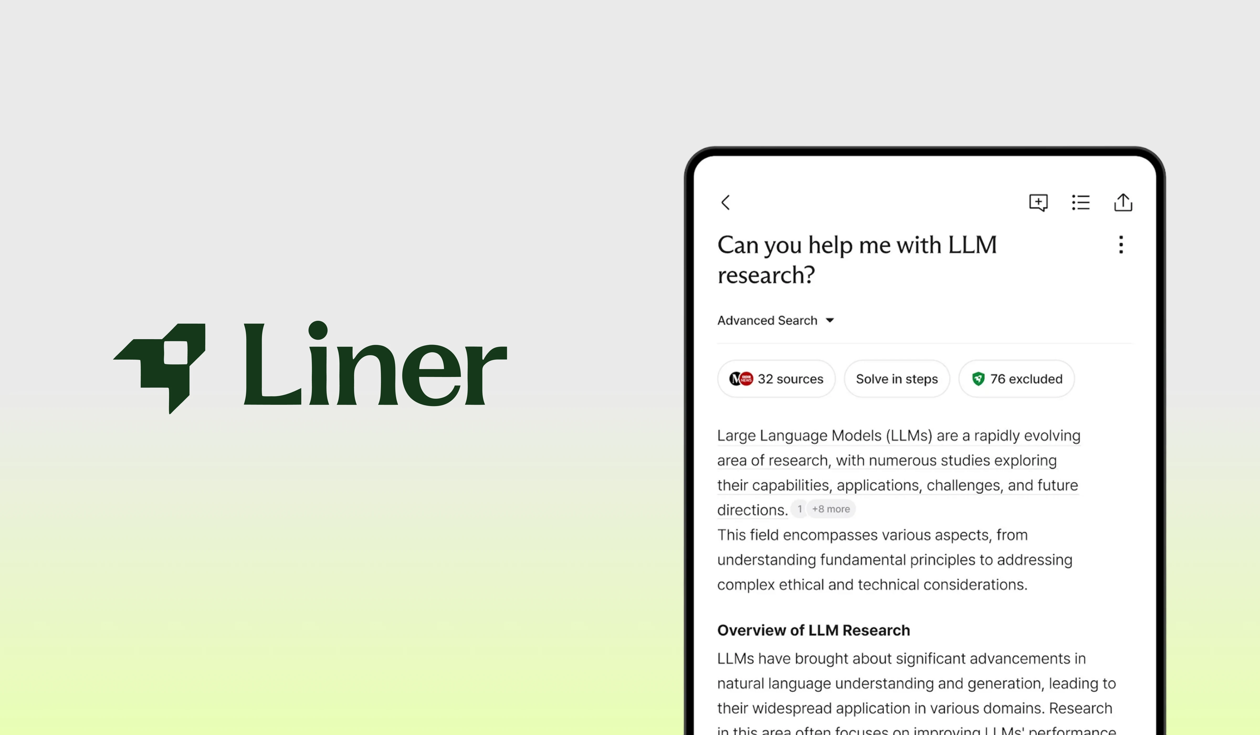 Liner AI platform interface for influencer marketing displayed on a mobile device