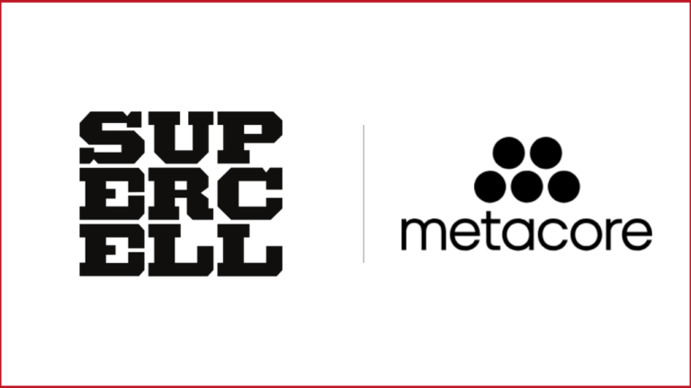 Supercell logo on the left, Metacore logo on the right