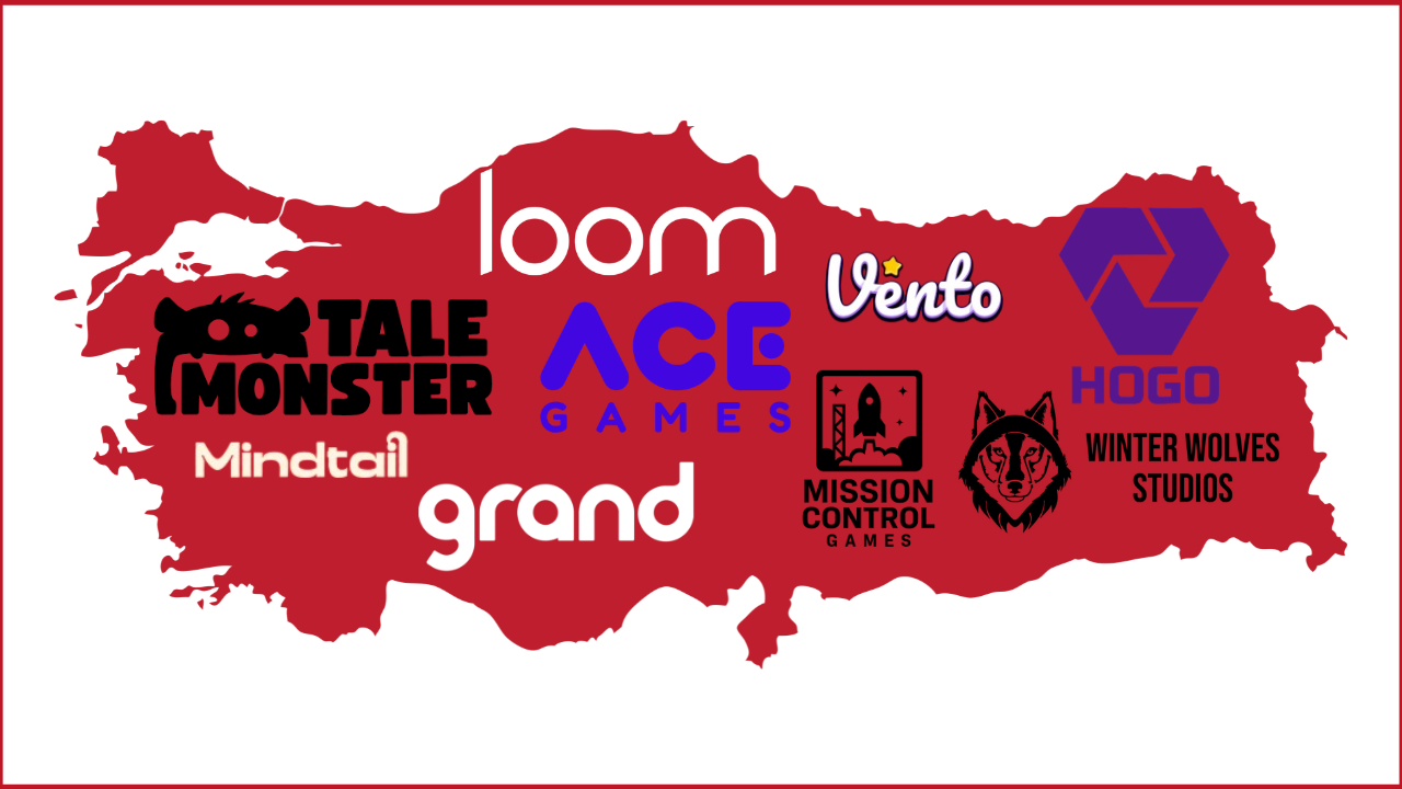map of türkiye and Turkish gaming companies that received investment logos in 2026