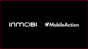 Inmobi logo on the left, MobileAction logo on the right