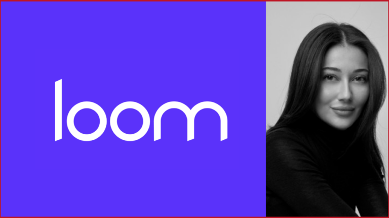 Loom Games logo on the right, Kübra Gündoğan photo on the right