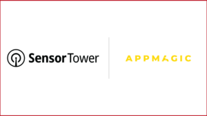 Sensor Tower logo on the left, AppMagic logo on the right