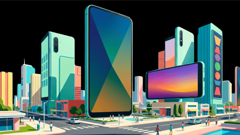 Mobile OEM advertising concept featuring smartphone devices and app discovery placements